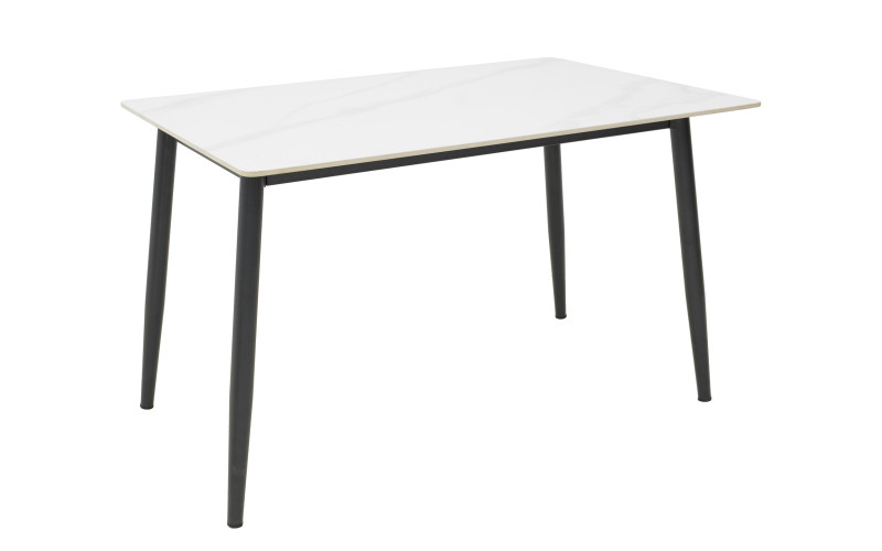 Masa dining Gustas 120, marmura alba + negru  1