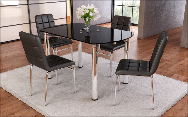 Scaun de masa Boril, negru  1