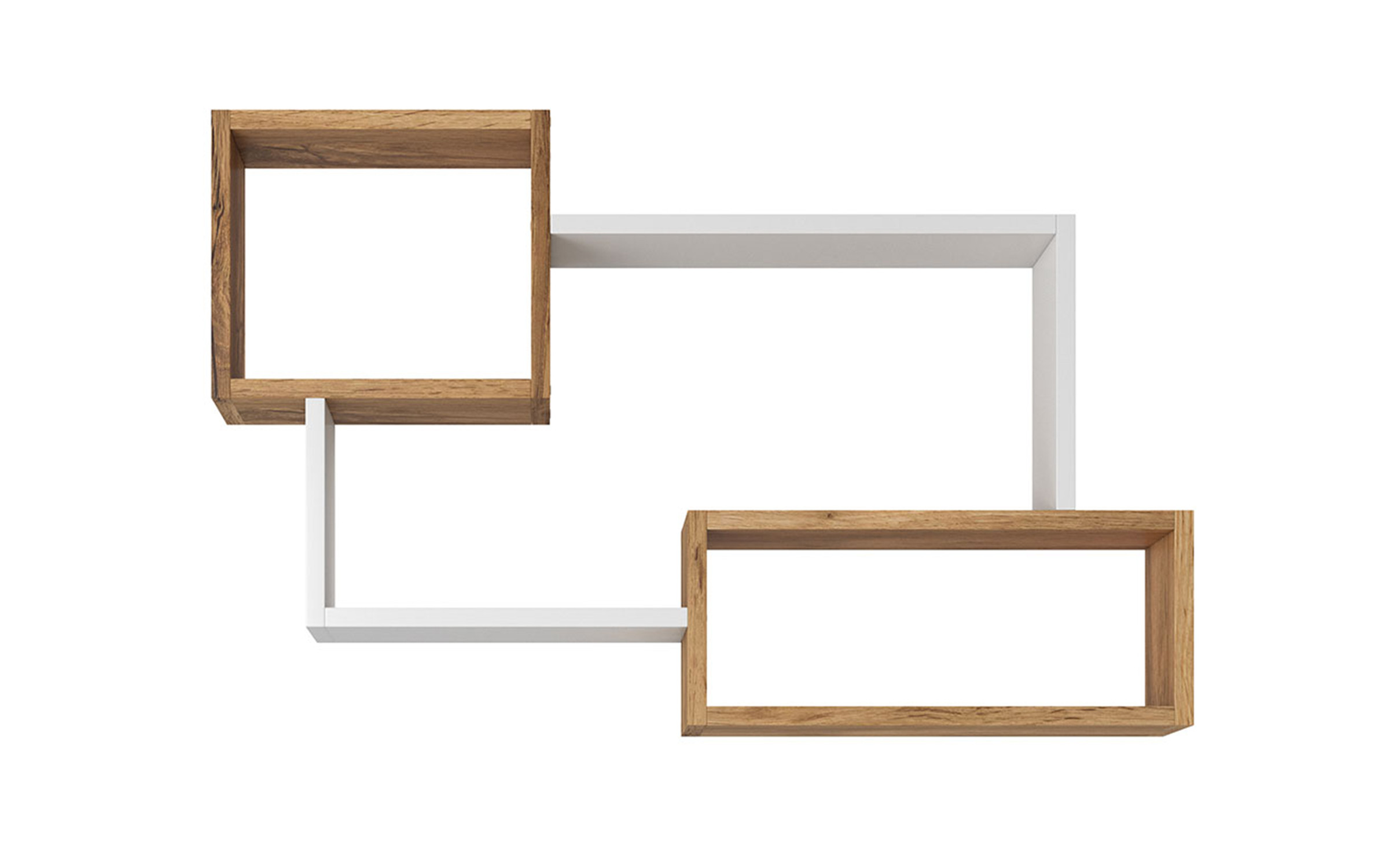 Etajera Alur, stejar wotan + alb lucios  4