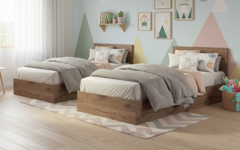 Set 2 paturi Izi Fresh, stejar scandinav inchis  1