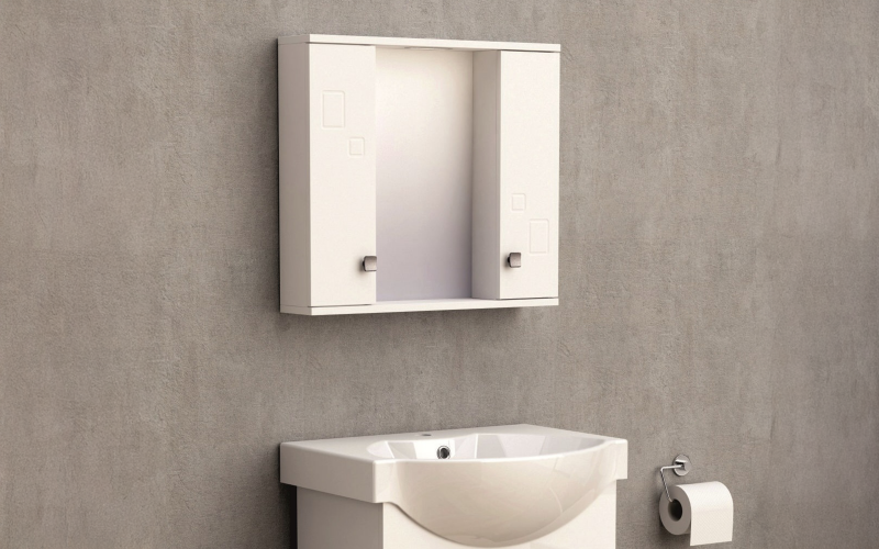 Dulap PVC pentru baie cu chiuveta ICMC1034-60, alb  1