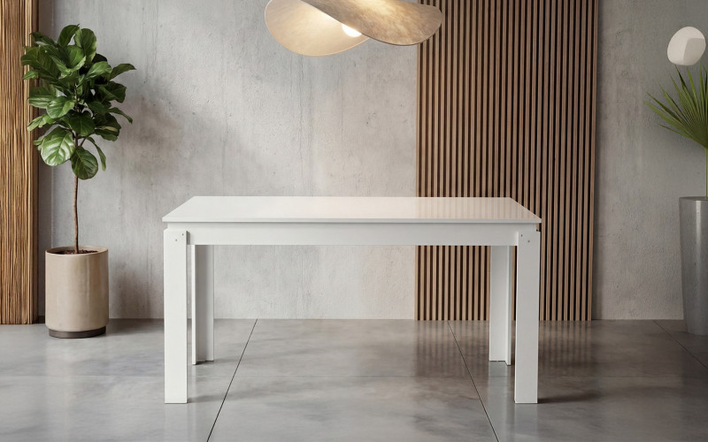 Masa dining Fenix 140, alb lucios  1