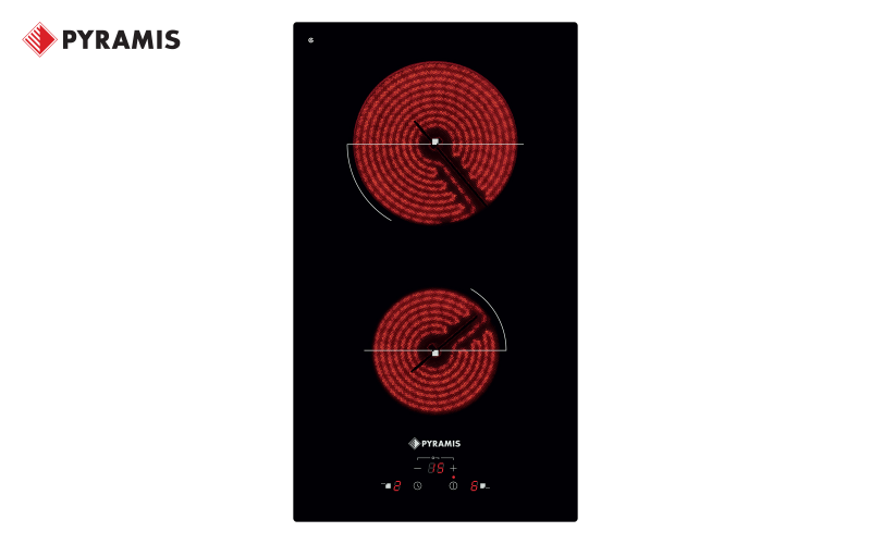 Plita ceramica PYRAMIS, 2 zone, negru  1