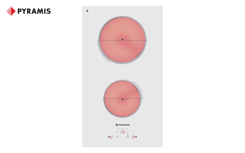 Plita ceramica PYRAMIS, 2 zone, alb  1