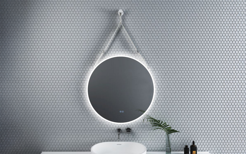 1909WHITE Oglinda pentru baie cu iluminare LED, 80/80 сm  1