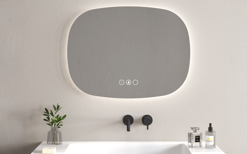 1958 Oglinda pentru baie cu iluminare LED, 80/60 сm  1