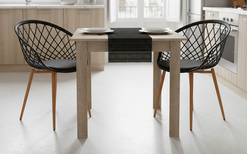 Set masa + scaune Ezra, sonoma + negru  1