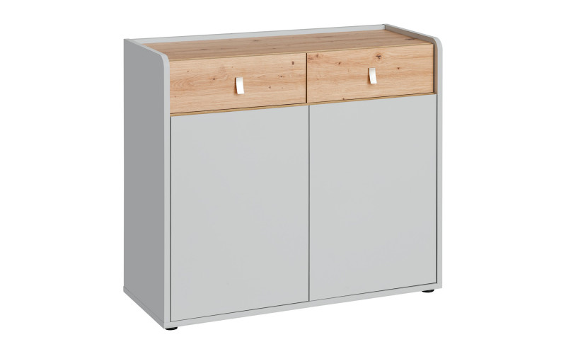 Comoda Frent 94, perla gray + stejar artisan  1