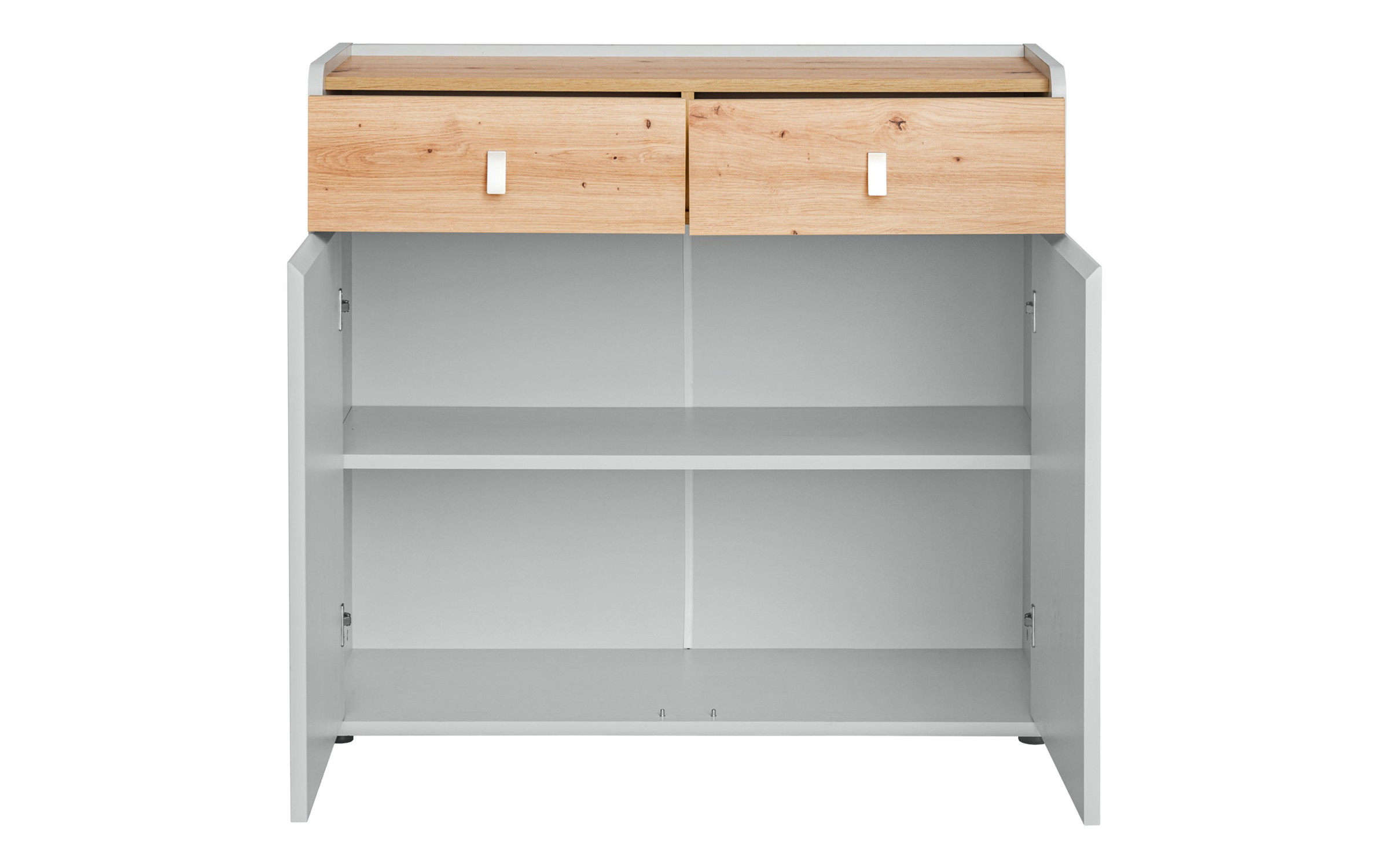 Comoda Frent 94, perla gray + stejar artisan  2