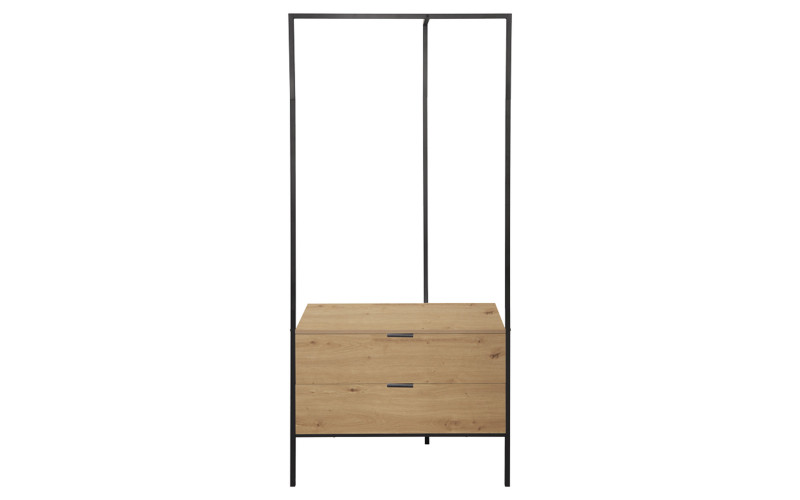 Agatatoare + doua sertare Keyla, natural + negru  1