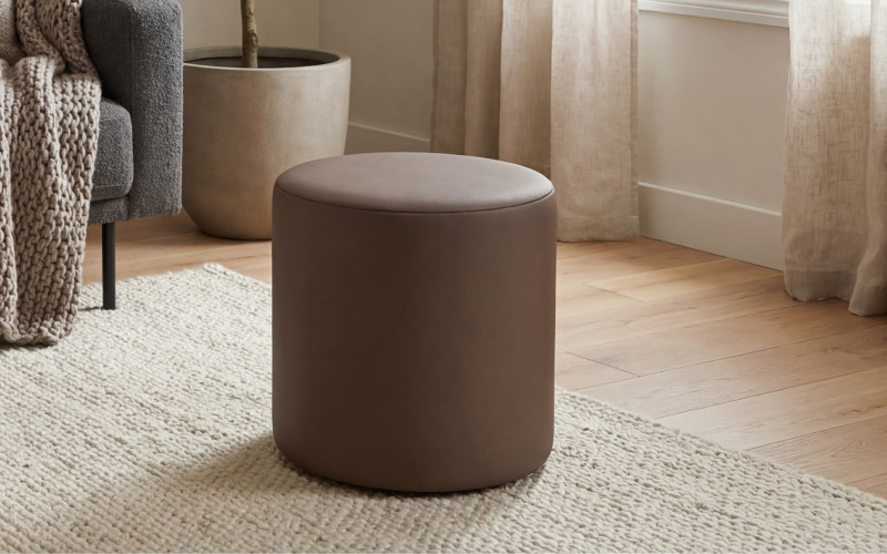 Taburet Sally, piele maro  1