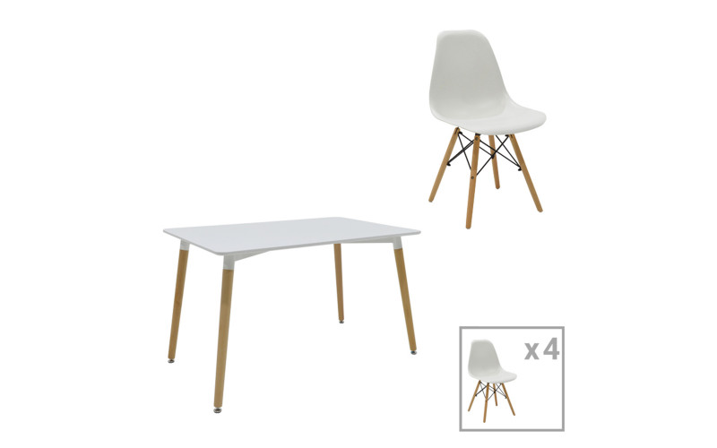 Set Masa Natal + scaune Giulita, alb + natural  1