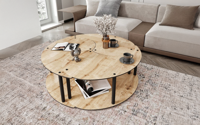 Set masute de cafea Kalora, stejar  1