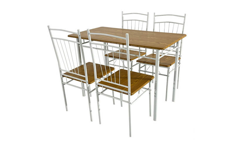 Set masa + scaune Reforia, natural + alb  1