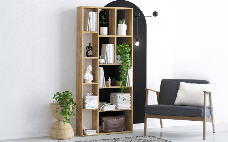 Etajera Demios, stejar safir  1