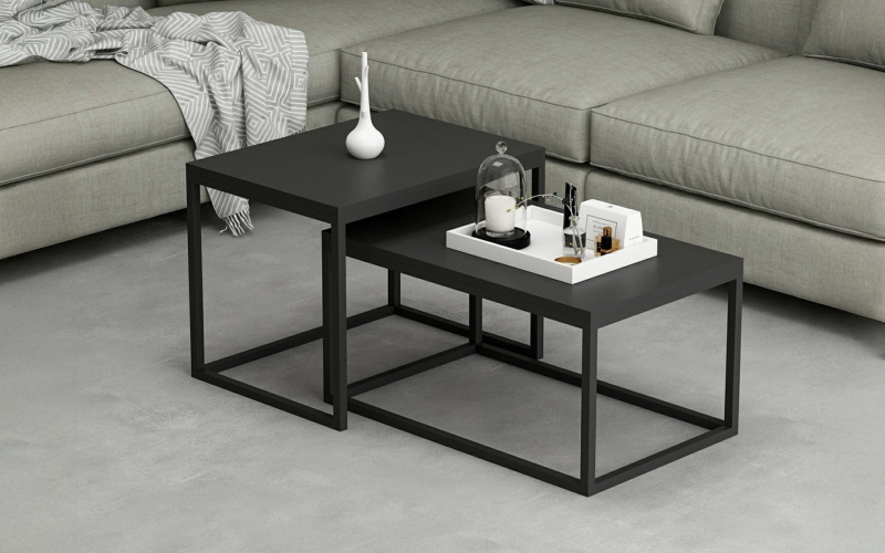 Set masute de cafea Nidra, negru  1