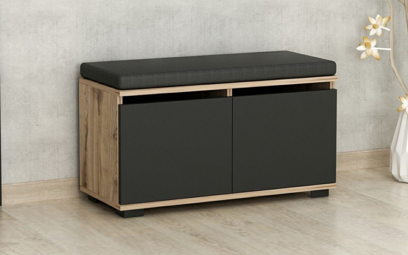 Pantofar-bancuta Arvin, nuc + negru  1