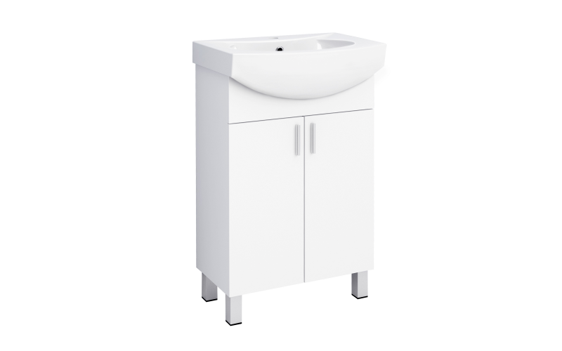 Dulap PVC pentru baie cu chiuveta ICP5535 + 4255, alb  1