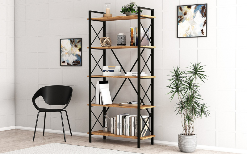 Etajera Nero, negru + pin atlantic  1