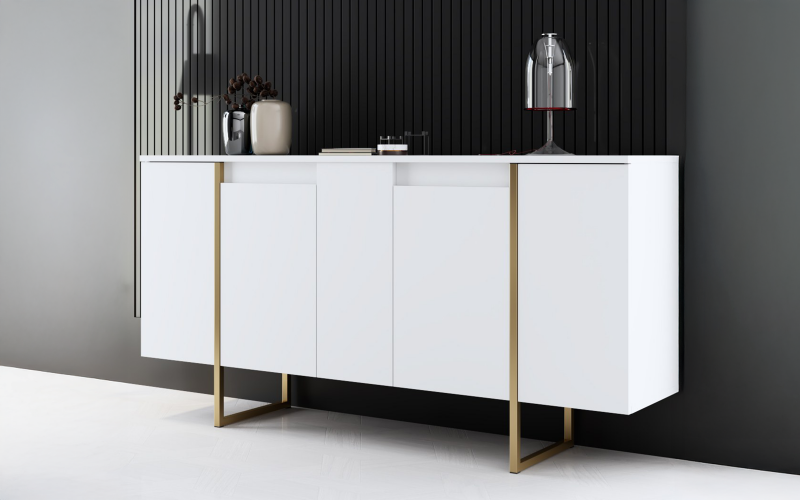 Modul TV Larso M, alb + auriu  1