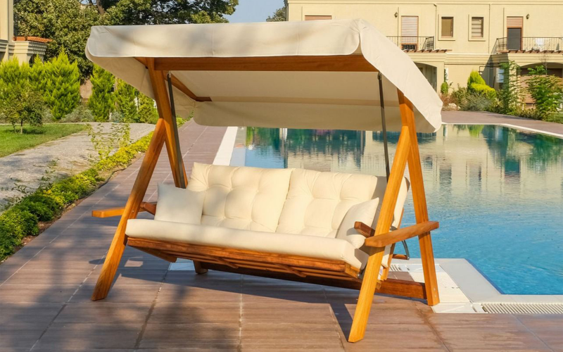 Качеля Лион, натуральный + бежевый  1