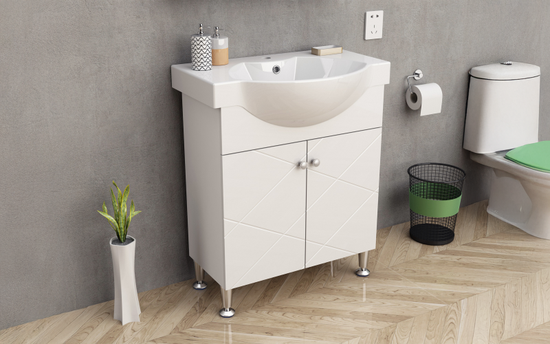 Dulap PVC pentru baie cu chiuveta ICP 7044, alb  1