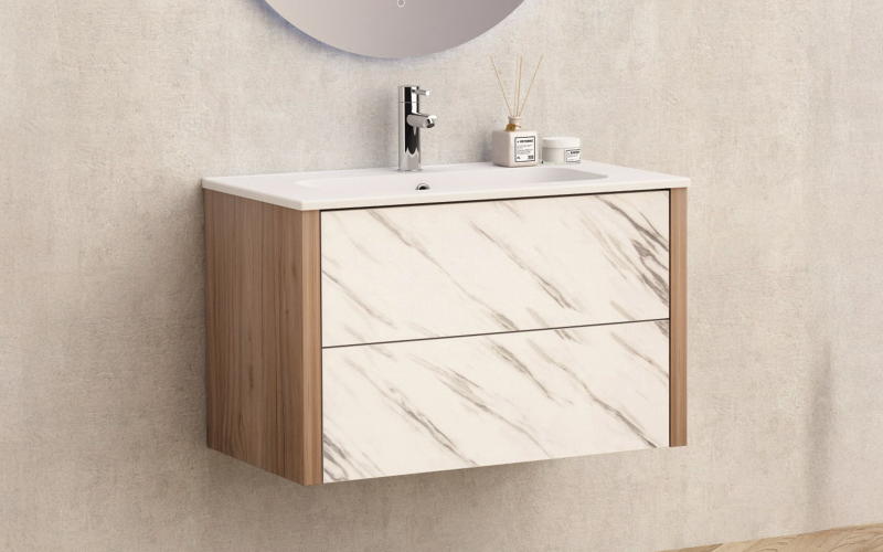 Dulap PVC pentru baie cu chiuveta ICP8050MW,   1