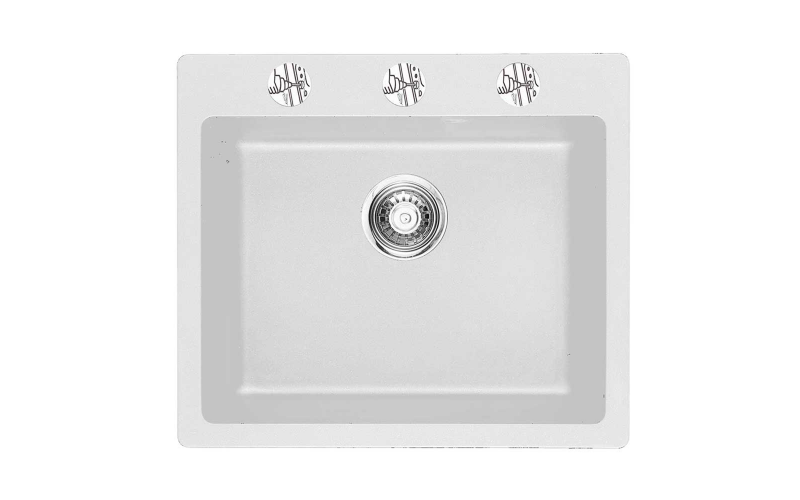 8304 Chiuveta din granit, alb  1