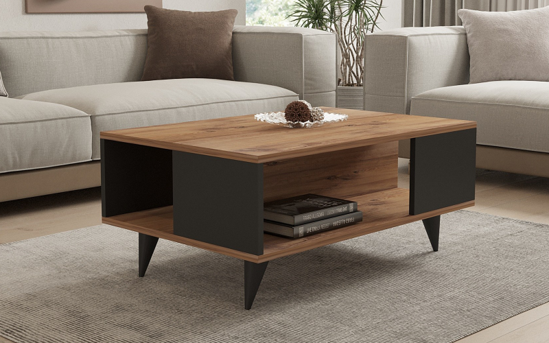 Masuta de cafea Newcastle, nuc + negru  1