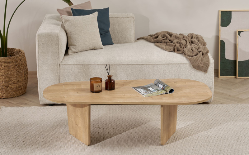 Masuta de cafea Ovalis, stejar  1