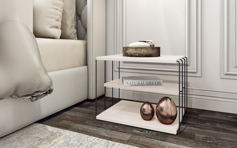 Masuta ajutatoare Elora, alb + negru  1