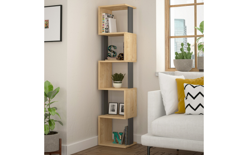 Etajera Kano, stejar sonoma + antracit mat  1