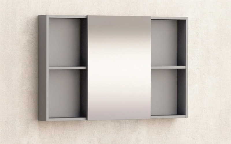 Dulap PVC pentru baie cu oglinda ICMC9014-60MG, gri  1