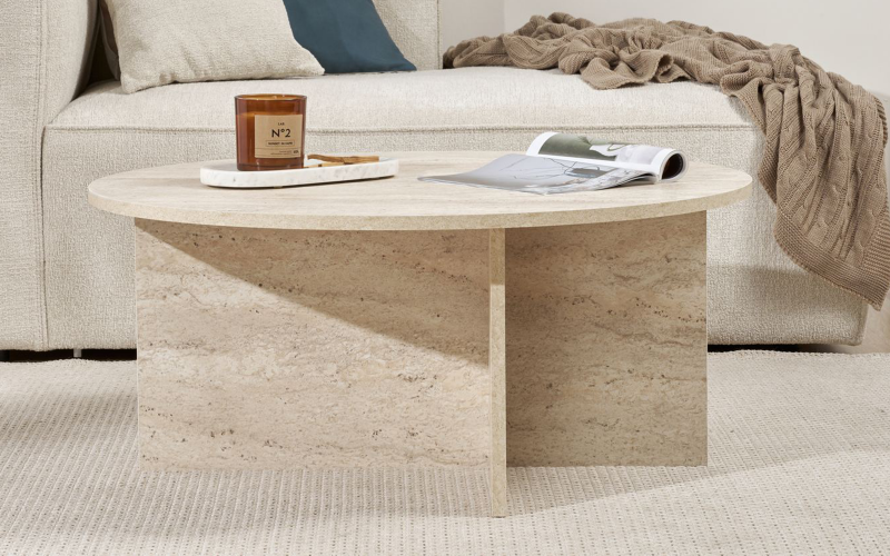 Masuta de cafea Soles, decor travertin  1