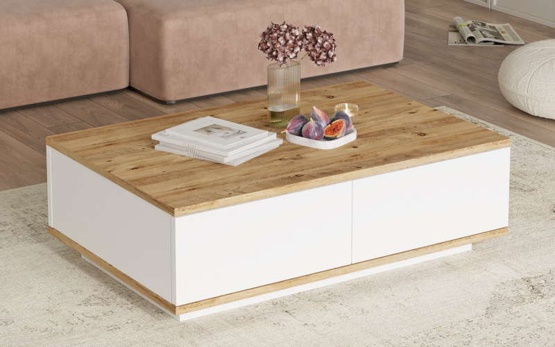 Masuta de cafea Linaya, pin atlantic + alb  1