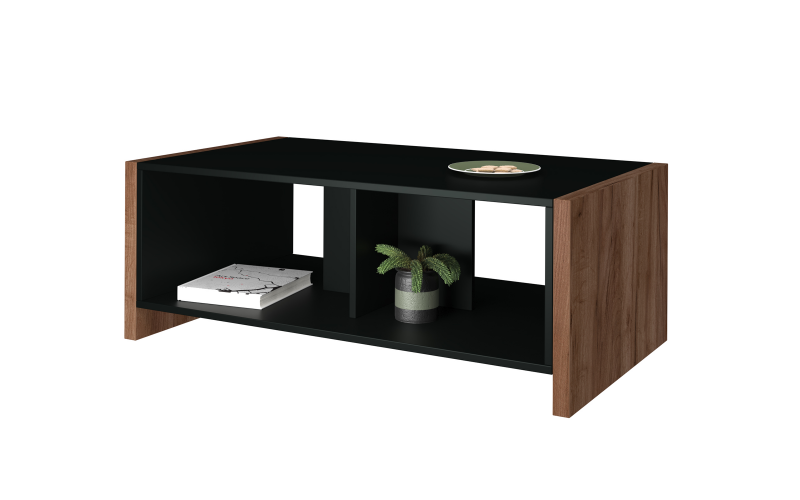 Masuta de cafea Marvin, stejar craft tabacco + negru mat  1