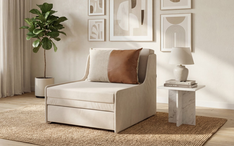 Fotoliu extensibil Adison XXXS, bej deschis + maro deschis  1