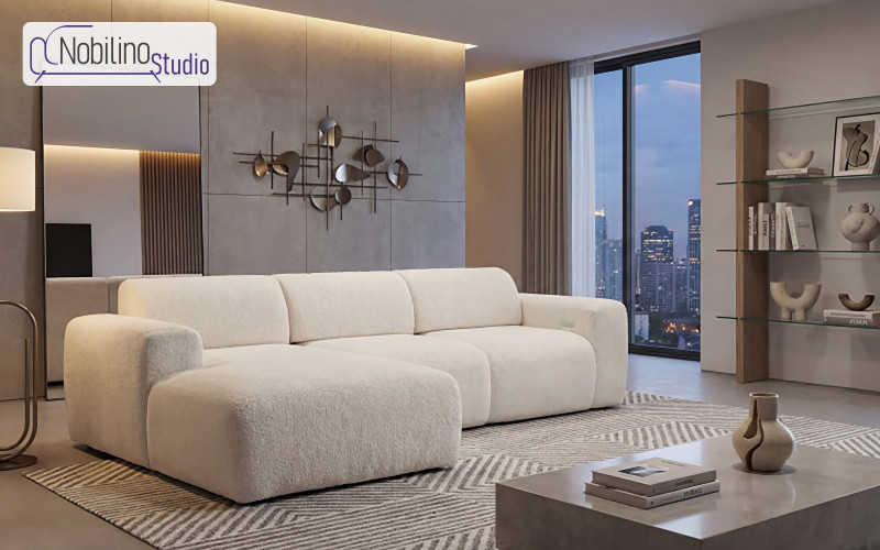 Раскладной угловой диван с электрическим механизмом Алегро, белый  1