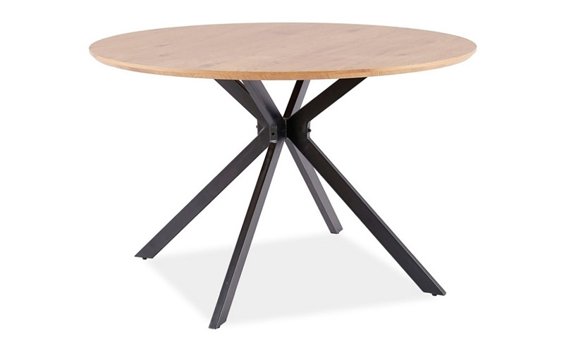 Masa dining Aster, stejar + negru  1