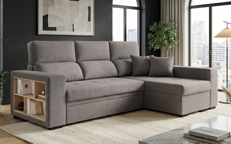 Coltar extensibil cu brat etajera Astor, gri  1