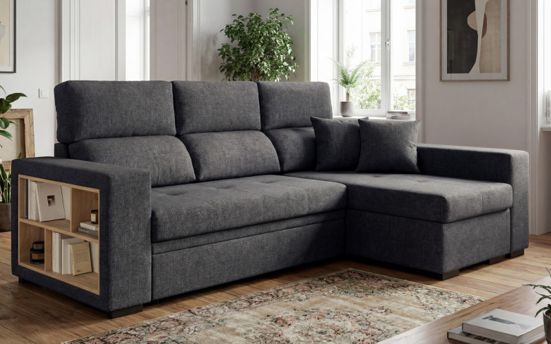 Coltar extensibil cu brat etajera Astor, gri inchis  1