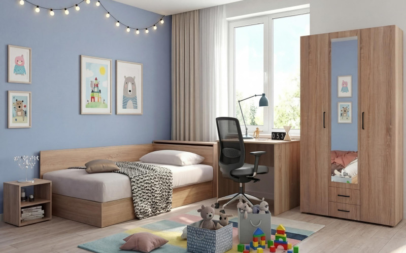 Set mobilier pentru camera copilului 120/190 Forest, stejar sonoma  1