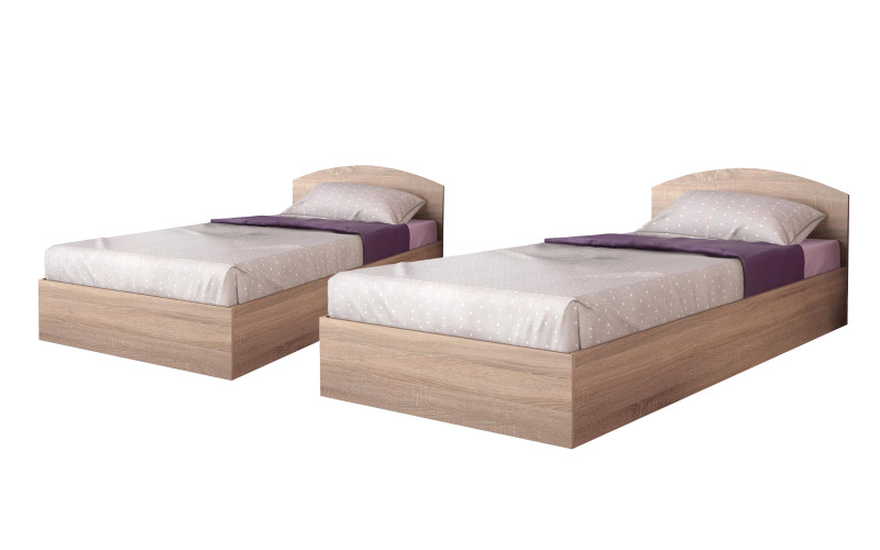 Set 2 buc. pat Rainbow pentru saltea 90/200, stejar sonoma  1