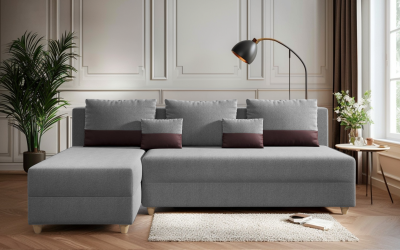 Coltar extensibil Dafini, gri + bordo  1