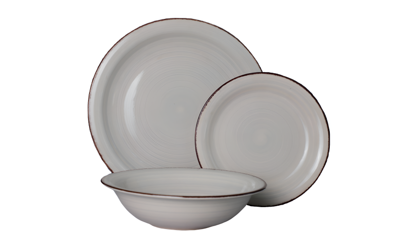 12 piese Serviciu de masa 18 piese, gri deschis  1