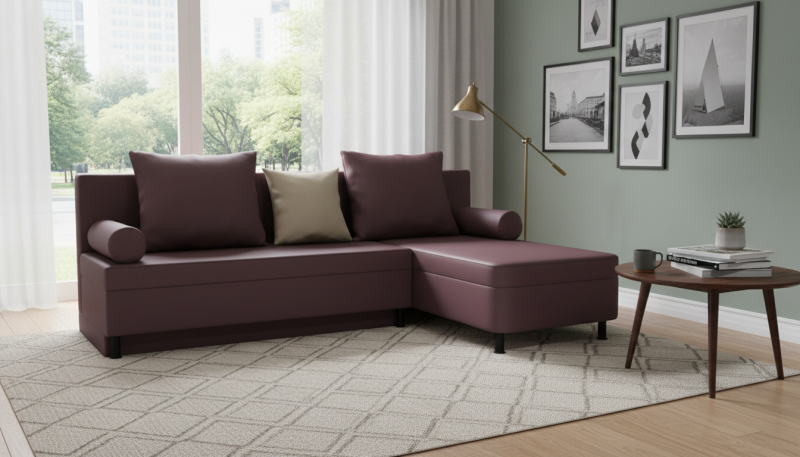 Coltar extensibil Delano, bordo + gri-bej  3