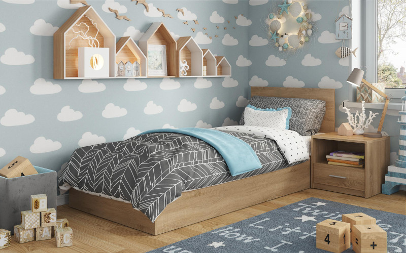 Pat Izi pentru saltea 90/200, stejar sonoma  1