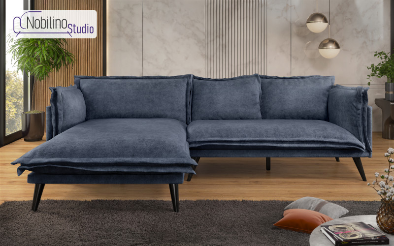 Угловой диван Альберто Extra, синий  1