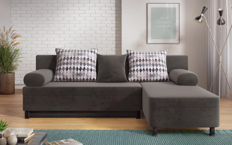 Раскладной угловой диван Дэнни М, графит  1