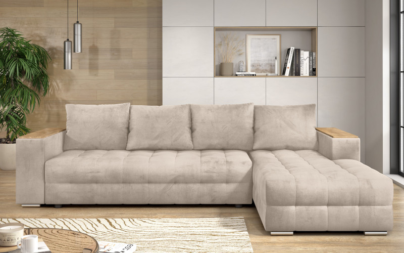 Coltar extensibil cu brat etajera Napoli, bej deschis  1